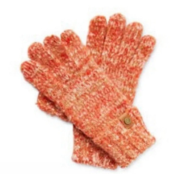 Frye & Co NWT Scarlet Space Dye Beanie & Matching Gloves w/Cuff  Coral Tan Cream Frye & Co. NWT Chunky Super Soft Scarlet Space Dyed Coral  main image 4